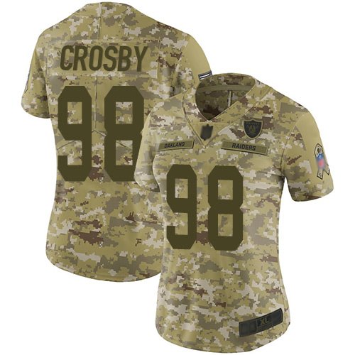 Women's Nike Las Vegas Raiders#98 Maxx Crosby Limited Camo 2018 Salute to Service NFL Jersey