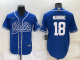 Men's Indianapolis Colts #18 Peyton Manning Blue Stitched Baseball Cool Base Jersey