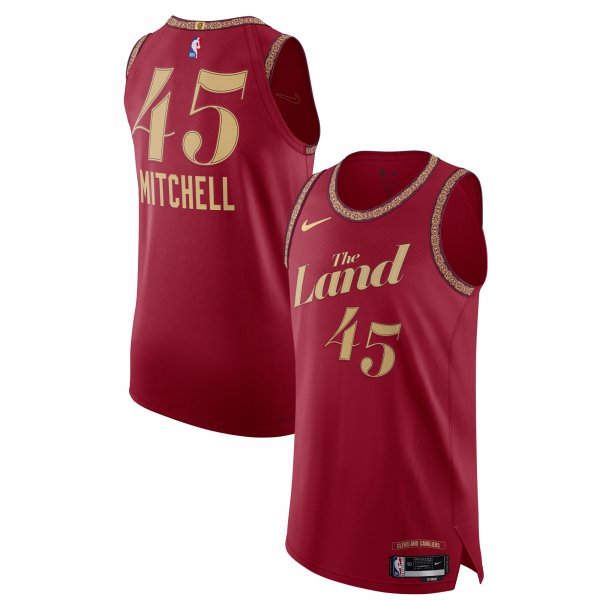 Men's Cleveland Cavaliers #45 Donovan Mitchell Nike Wine 2023/24 City Edition Jersey