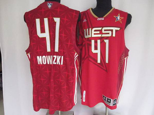 Men's Dallas Mavericks #41 Dirk Nowitzki Stitched Red 2010 All Star NBA Jersey