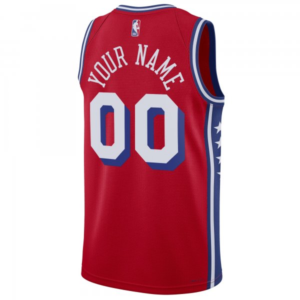 Unisex Philadelphia 76ers Jordan Brand Red 2022/23 Swingman Custom Jersey - Statement Edition