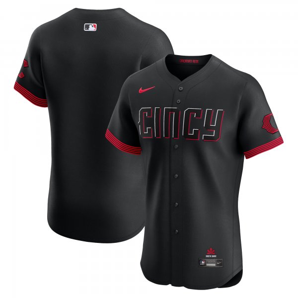 Men's Cincinnati Reds  Nike Black City Connect Elite Jersey