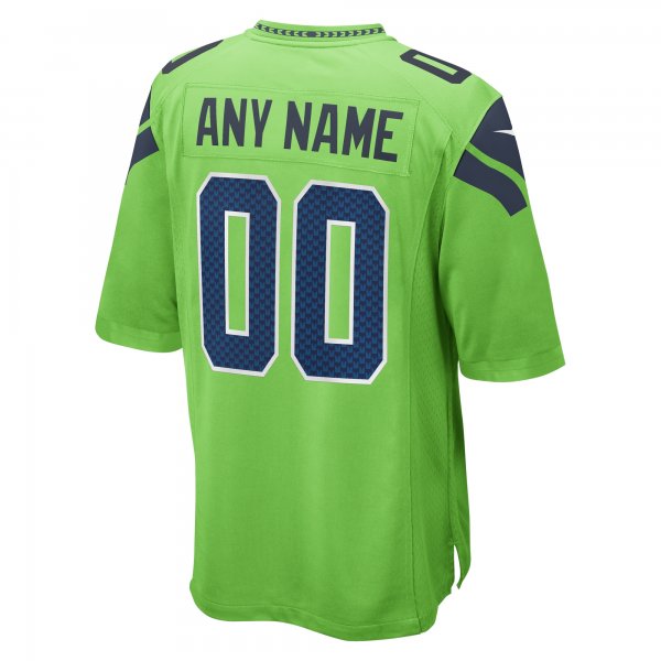 Men's Seattle Seahawks Nike Neon Green Alternate Custom Game Jersey