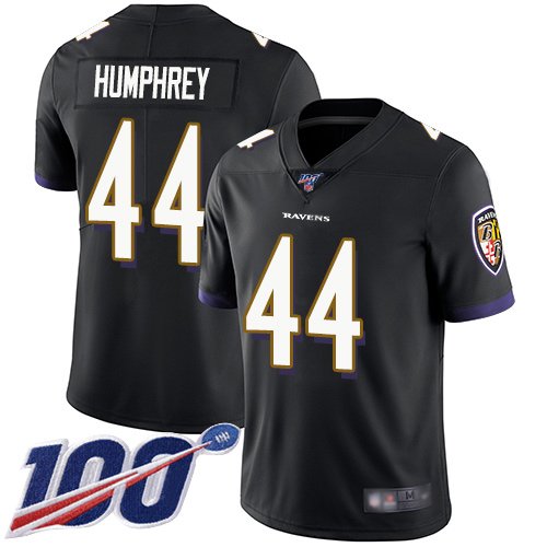 Baltimore Ravens #44 Marlon Humphrey Black Alternate Youth Stitched NFL 100th Season Vapor Limited Jersey