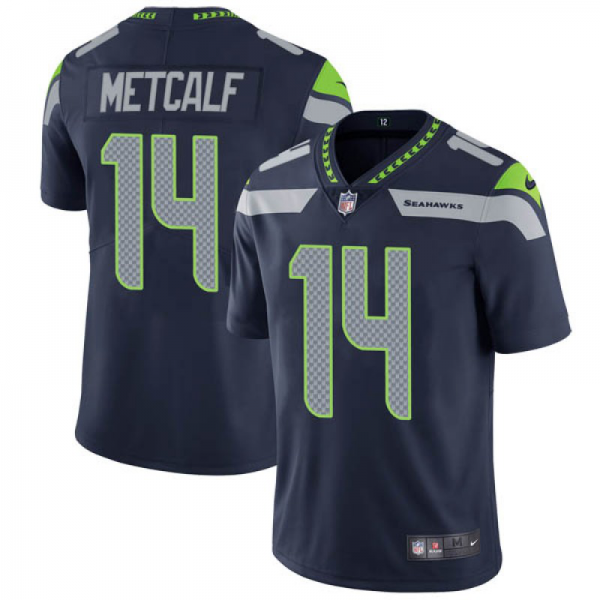 Men's Nike Seattle Seahawks #14 DK Metcalf Navy Team Color Vapor Untouchable Limited NFL Jersey