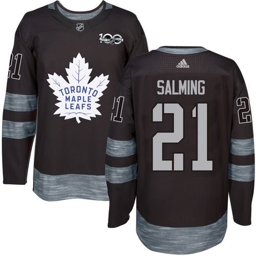 Adidas Toronto Maple Leafs #21 Borje Salming Black 1917-2017 100th Anniversary Stitched NHL Jersey