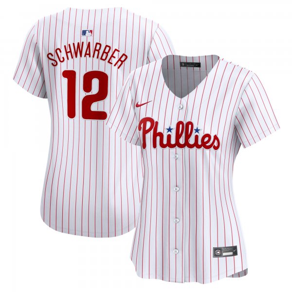 Women's Philadelphia Phillies Kyle Schwarber Nike White Home Limited Player Jersey