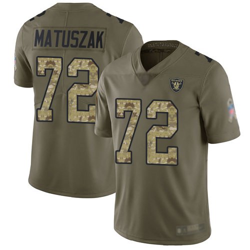 Men's #72 John Matuszak Limited Olive/Camo NFL Las Vegas Raiders 2017 Salute to Service Jersey