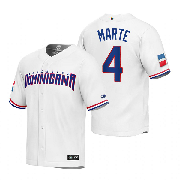 Dominican Republic Baseball Ketel Marte White 2023 World Baseball Classic Replica Jersey