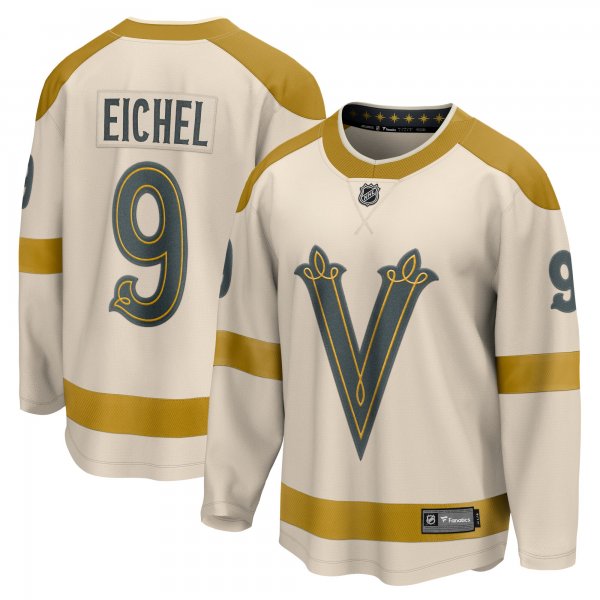 Men's Vegas Golden Knights #9 Jack Eichel Cream 2024 NHL Winter Classic Breakaway Player Jersey