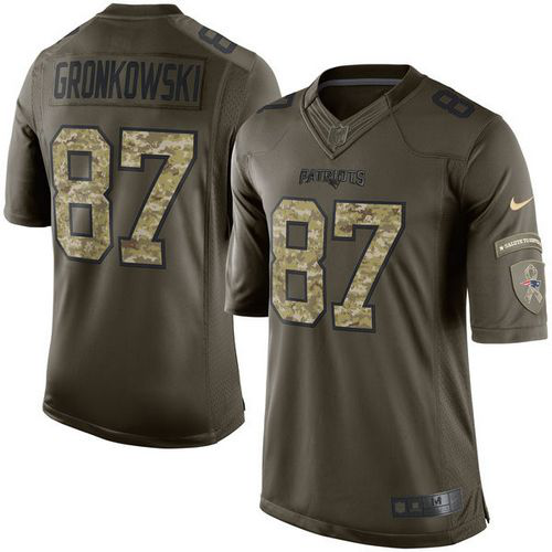 Nike New England Patriots #87 Rob Gronkowski Green Youth Stitched NFL Limited Salute to Service Jersey