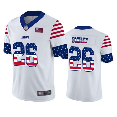 New York Giants #26 Saquon Barkley White Men's Stitched NFL Limited Independence Day Jersey