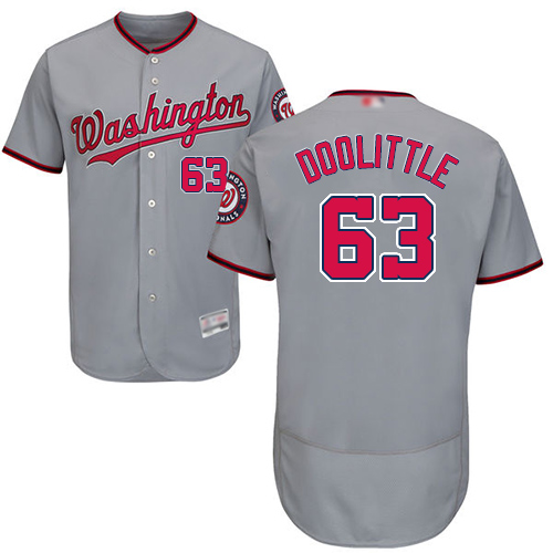 Washington Nationals #63 Sean Doolittle Grey Flexbase Collection Stitched MLB Jersey