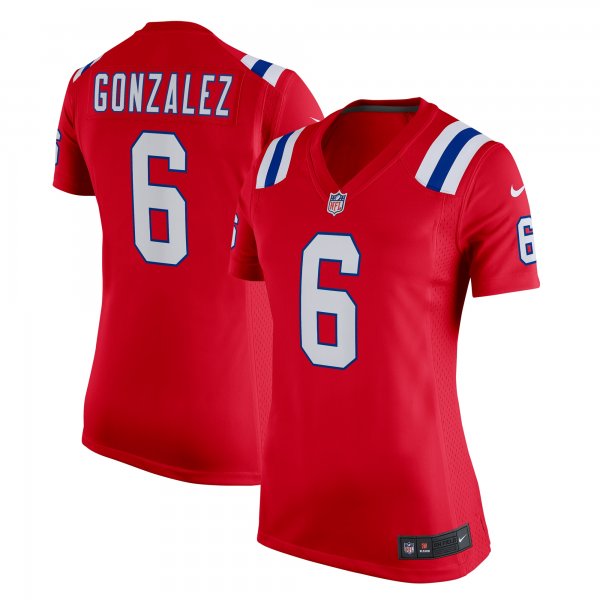 Women's New England Patriots Christian Gonzalez Nike Red Alternate Team Game Jersey