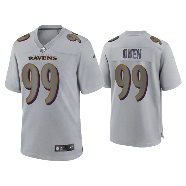 Men's Baltimore Ravens Jayson Oweh Gray Atmosphere Fashion Game Jersey