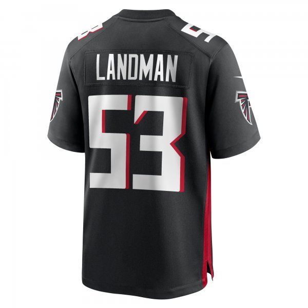 Men's Atlanta Falcons Nate Landman Nike  Black Team Game Jersey