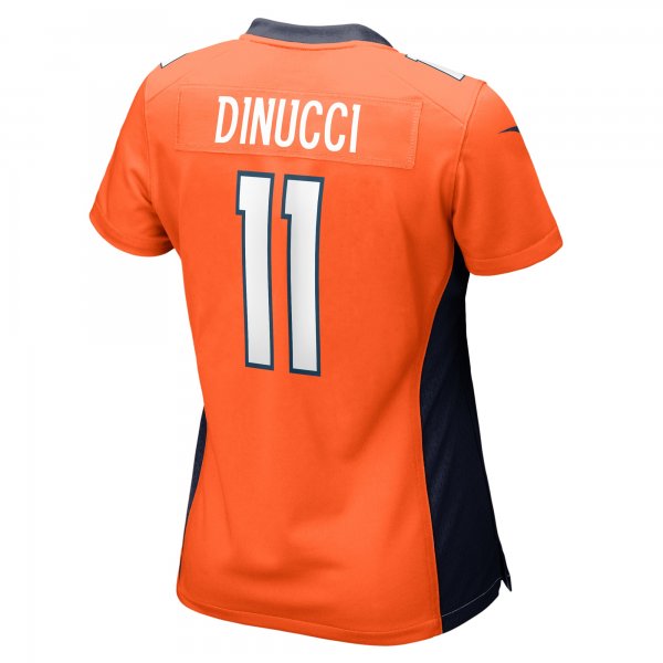 Women's Denver Broncos Ben DiNucci Nike  Orange Team Game Jersey