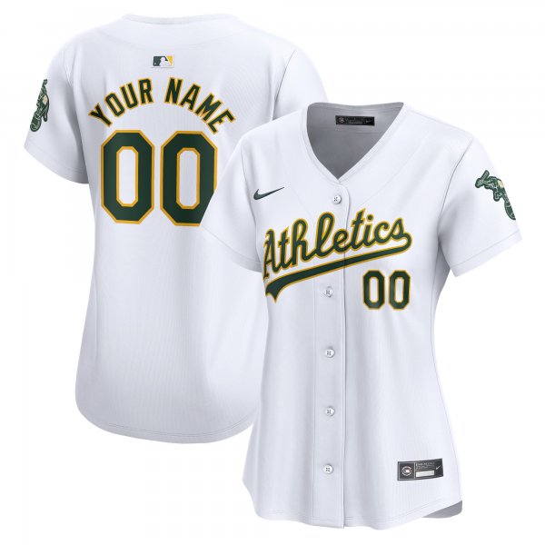 Women's Oakland Athletics Nike White Home Limited Custom Jersey