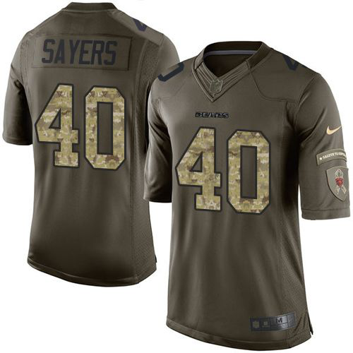 Nike Chicago Bears #40 Gale Sayers Green Men's Stitched NFL Limited Salute to Service Jersey