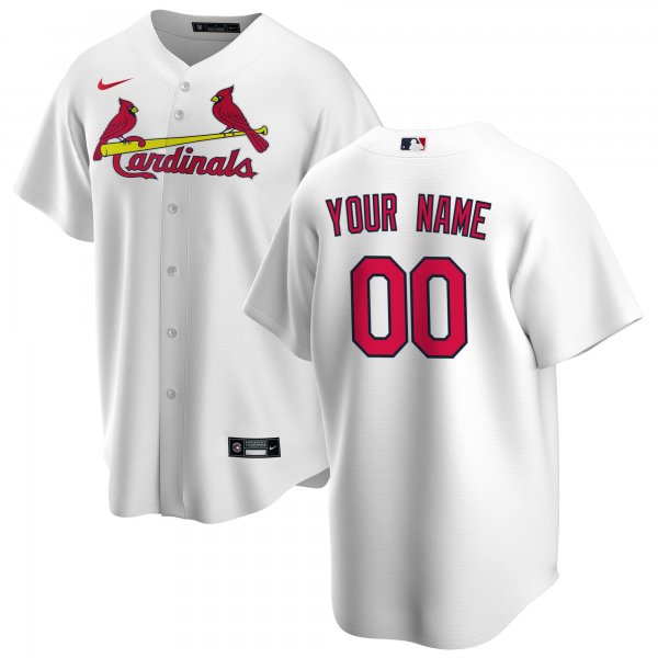 Men's St. Louis Cardinals Nike White Home Replica Custom Jersey