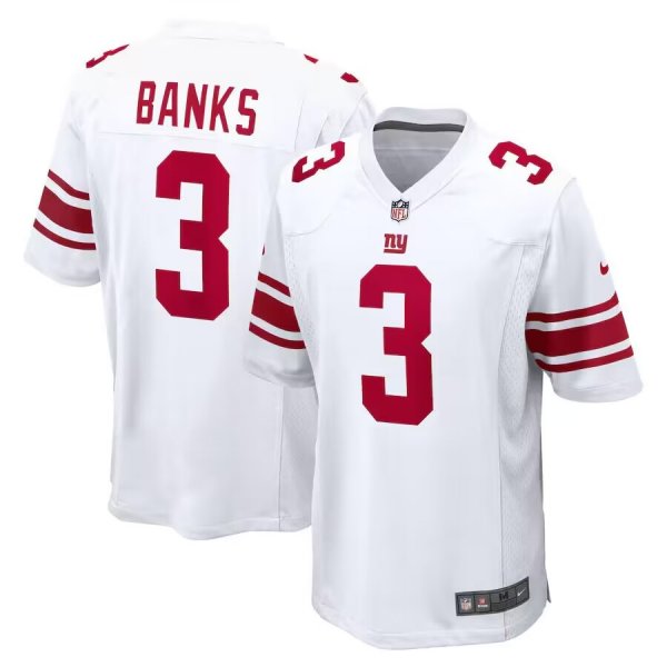 Men's New York Giants #3 Deonte Banks Nike White Jersey