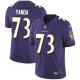 Men's Nike Baltimore Ravens #73 Marshal Yanda Purple Team Color Stitched NFL Vapor Untouchable Limited Jersey