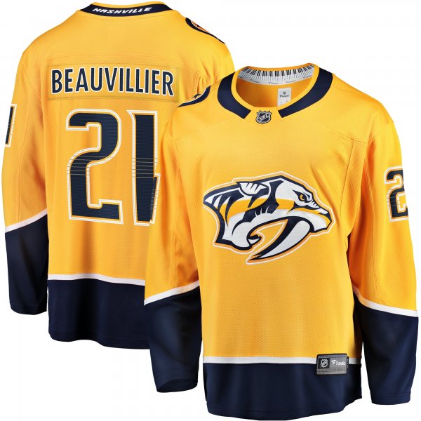 Men's Nashville Predators Anthony Beauvillier Fanatics Gold  Premier Breakaway Player Jersey