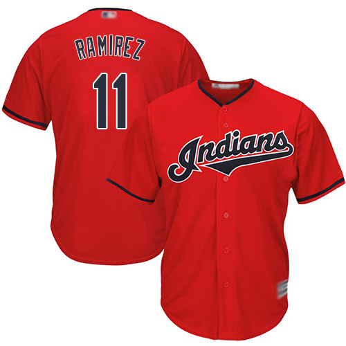 Cleveland Indians #11 Jose Ramirez Red New Cool Base Stitched MLB Jersey