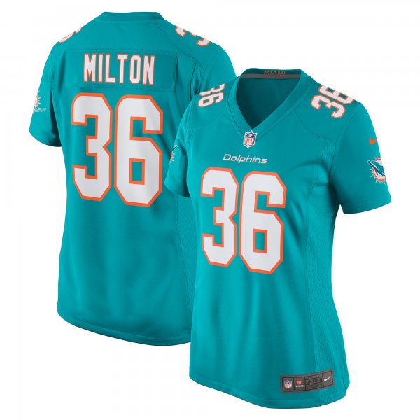 Women's Miami Dolphins Mark Milton Nike Aqua Game Jersey