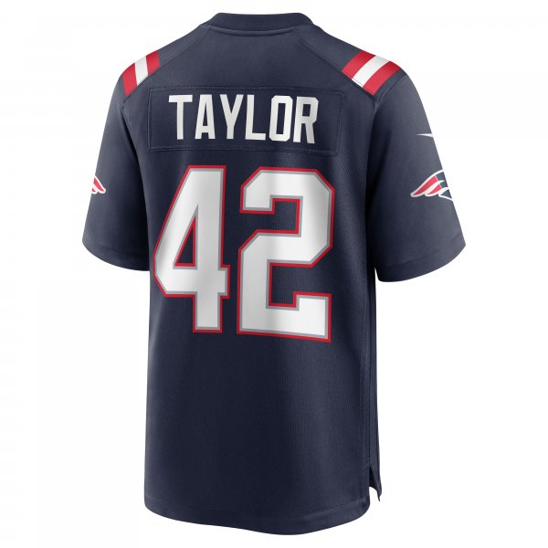 Men's New England Patriots J.J. Taylor Nike Navy Team Game Jersey