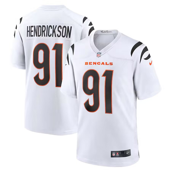 Men's Cincinnati Bengals #91 Trey Hendrickson Nike White Road NFL Jersey