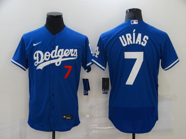 Men's Los Angeles Dodgers #7 Julio Urias Blue Stitched MLB Cool Base Nike Jersey