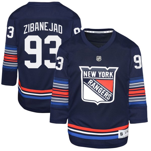 Youth New York Rangers #93 Mika Zibanejad Navy Alternate Player Jersey