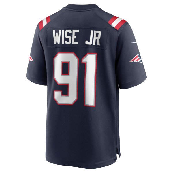 Men's New England Patriots Deatrich Wise Jr. Nike Navy Game Jersey