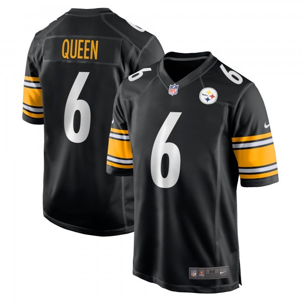 Men's Pittsburgh Steelers Patrick Queen Nike Black Game Player Jersey