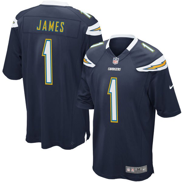 Men's Nike Los Angeles Chargers #1 Derwin James Navy 2018 NFL Draft First Round Pick Game Jersey