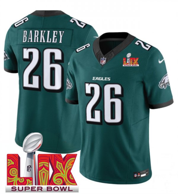 Youth Philadelphia Eagles #26 Saquon Barkley Green Super Bowl LIX F.U.S.E. Vapor Untouchable Limited Stitched Jersey