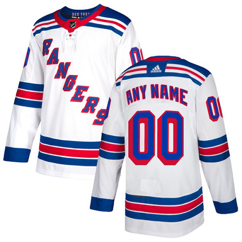 Men's Adidas Rangers Personalized White Road NHL Jersey