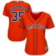 Houston Astros #35 Justin Verlander Orange Alternate 2017 World Series Champions Women's Stitched MLB Jersey