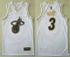 Men's Miami Heat #3 Dwyane Wade White Golden Nike Swingman Stitched NBA Jersey