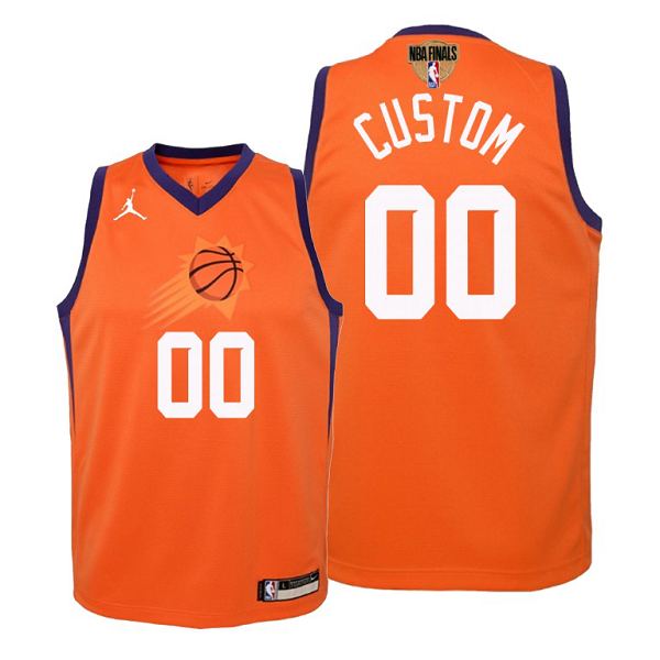 Youth Phoenix Suns 2021 NBA Finals Orange Custom Jersey